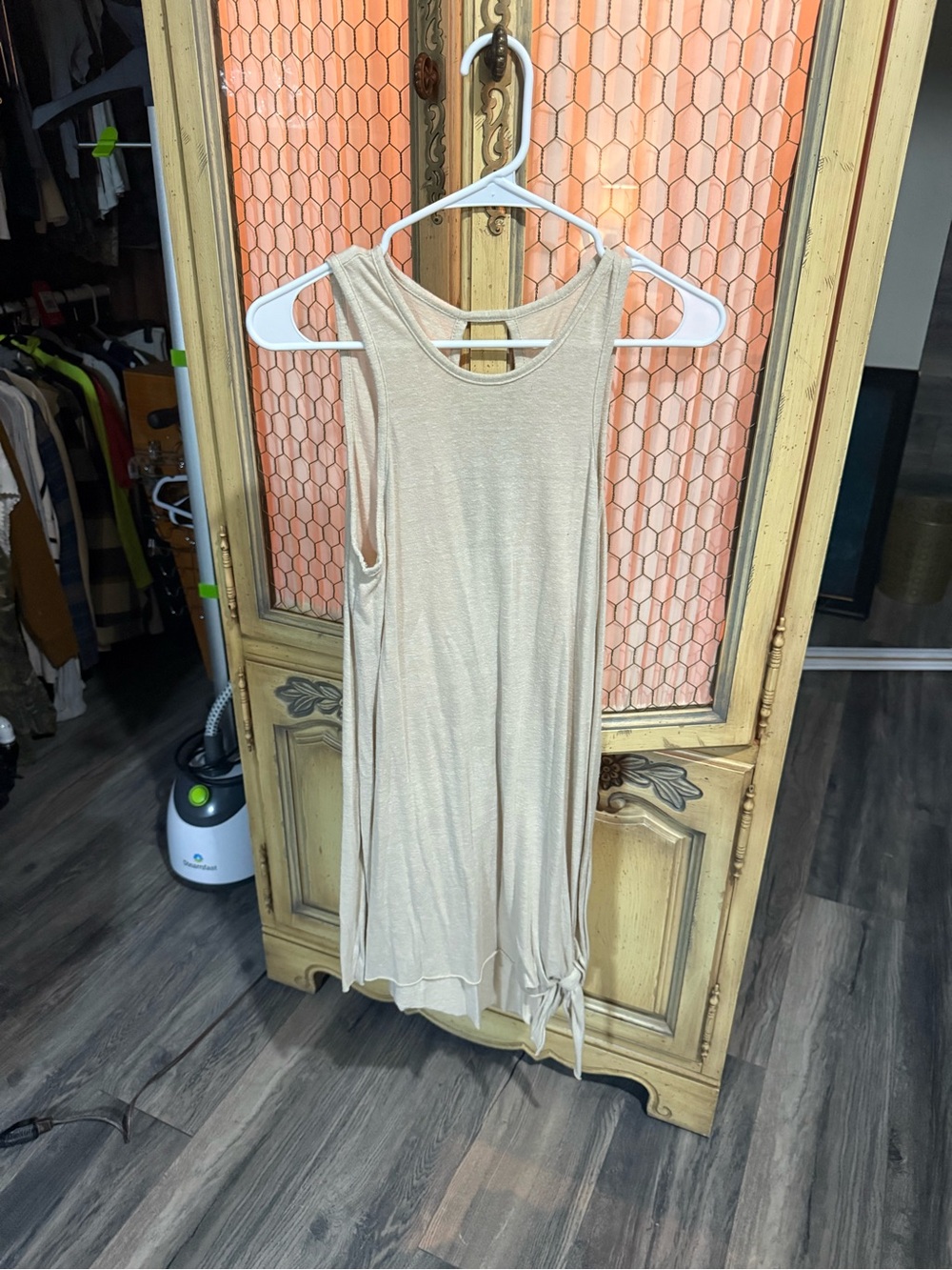 Rebecca Taylor Light Beige Sleeveless Tie-Hem Tank Top
